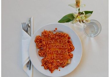 write the message of your choice in alphabetti spaghetti on toast,  photograph it and email you the jpg image for you to use as you wish big2