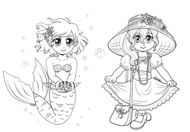 send you 26 cute anime illustrations for coloring and crafts big2
