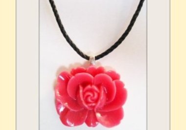 send you a resin flower necklace on black 100 percent cotton or hemp cord to US addresses only big2
