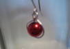 make a pair of red  pearl like earrings small2