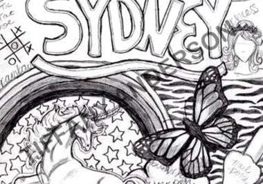 draw / create a custom design of your name for wall art or binder covers big2