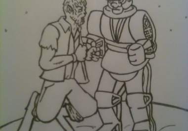 draw a comicy sketch scene of your choosing big2