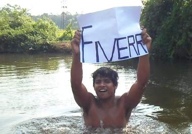 make 720p HD video of funny in the Water holding your web site,brand name,company or any message big2