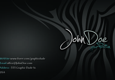 design a black business card with cool light zebra print big2