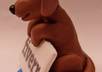 make a cute dog sculpture holding your logo or business name small2