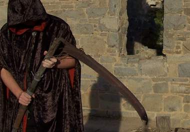 record a testimonial or script as the Grim Reaper big2
