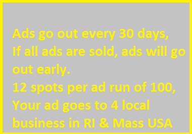 place your business card size ad on 100 fliers big2