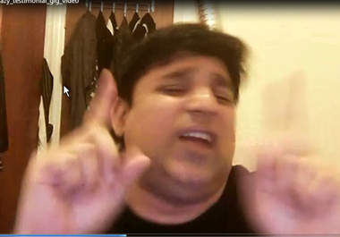 create killer testimonial for any thing with my goofy  lunatic accent big2