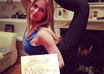 hold the ultimate fan sign while STRETCHING small3