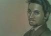 draw you a small carbon pencil and chalk portrait on colored paper small3