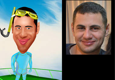 make funny face caricature, avtar for your social activity big3