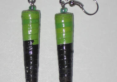 send you a pair of fairtrade earrings handmade from  recycled magazine paper beads by Ugandan women big3