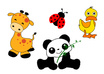 draw 2 cute animal cliparts
