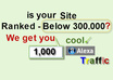 add 1000 to your Alexa Rank if below 300000