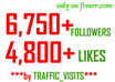 get you 6750+ QUALITY instagram followers and 4800 instagram likes to your profile in under some hours