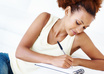Woman-writing-her-agenda