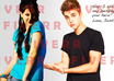 create a professional photo with you and Justin Bieber, including a message