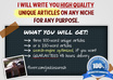 write three 500 word articles of any niche