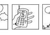 draw a simple black and white 3 panel comic small1