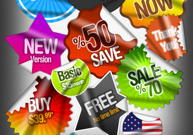 Im selling you a set of editable sticker, badges, and ribbon template in PSD format for you to use on any graphic design, banner, header, or your website logo.
