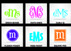 print a MONOGRAM Curly Decal for your Car, Truck, Room, the Latest Sticker Trend on Vehicles