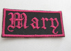 send you 2 black/pink gothic name patch your own name on it
