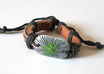 send 1 Black Real Leather and Hemp Pot Leaf Bracelet