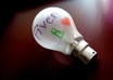 write your message on a light bulb