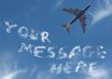 write on sky with an image of plane