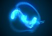 make a spiral looking particle animation of your logo in H