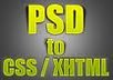 convert PSD document to a css and html page