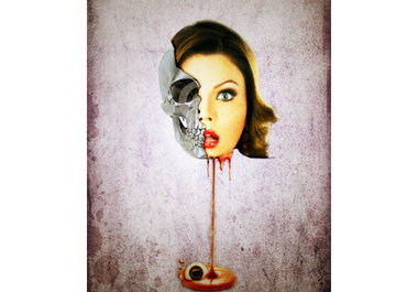 manipulate your photo by melting your face revealing your skull big1