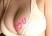 have my girlfriend write a short message, website, name, or anything you want on her chest