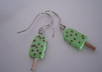 make a pair of  Polymer Clay Mint Chip Ice Cream Bar Earrings