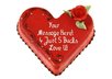 write your custom message in icing on a yummy heart cake