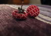 make a pair of button earrings from your piece of fabric