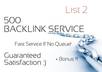 create 500 BACKLINKS from list 2 + bonus