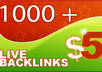 create 1000+ LIVE Links from Unique Blogs and Lindexing