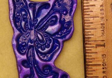 make this polymer clay butterfly into a pin, pendant, or magnet big1