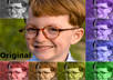 convert your colored JPEG image into 7 different rainbow colored images