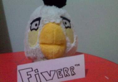 put your message or company name in front of the white bird from Angry Birds big1