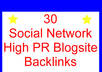 do BACKLINKS, 30 high pr social network blog backlink small1