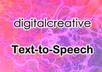 convert up to 10,000 words of text to high quality UK female text to speech voice to MP3 format