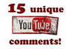 give you 15 unique youtube comments and likes spread over 3 days small1