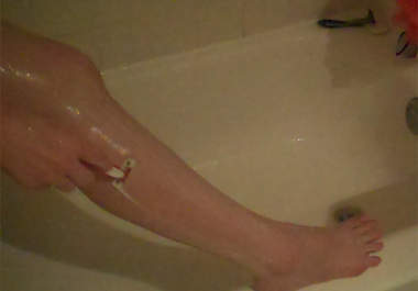 shave my legs ON camera in the shower big1