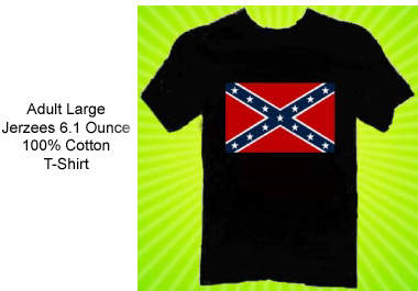 send you a Large Rebel Confederate CSA Flag Jerzee Tee big1