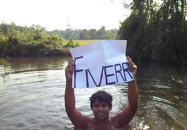 make 720p HD video of funny in the Water holding your web site,brand name,company or any message big1