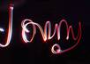 write your name or any word maximum 10 in glowsticks