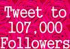 tweet anything you want to 107,000 followers 3 times small1