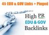 create 20 Edu and Gov wiki links with approval links proof